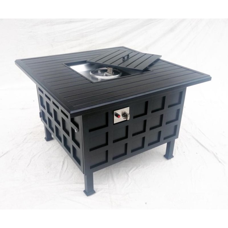Heavy duty square gas brazier cast aluminum fireplace gas fire pit