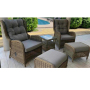 5pc Wicker And Rattan Patio Furniture Chair With Adjustable Backrest Sofa Set