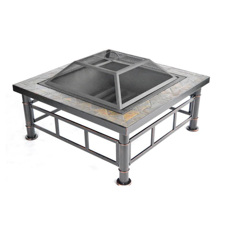 Outdoor square garden patio slate Fire Pit Stove Brazier