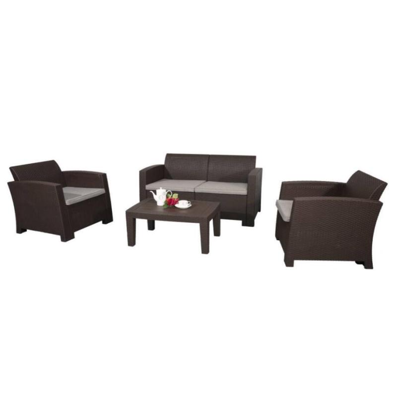 Outdoor seat plastic rattan sofa set cheap short delivery time sofa furniture