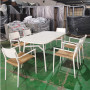 Luxury garden aluminum outdoor dining table and chair set white 7pcs dining set leisure patio table and chair set