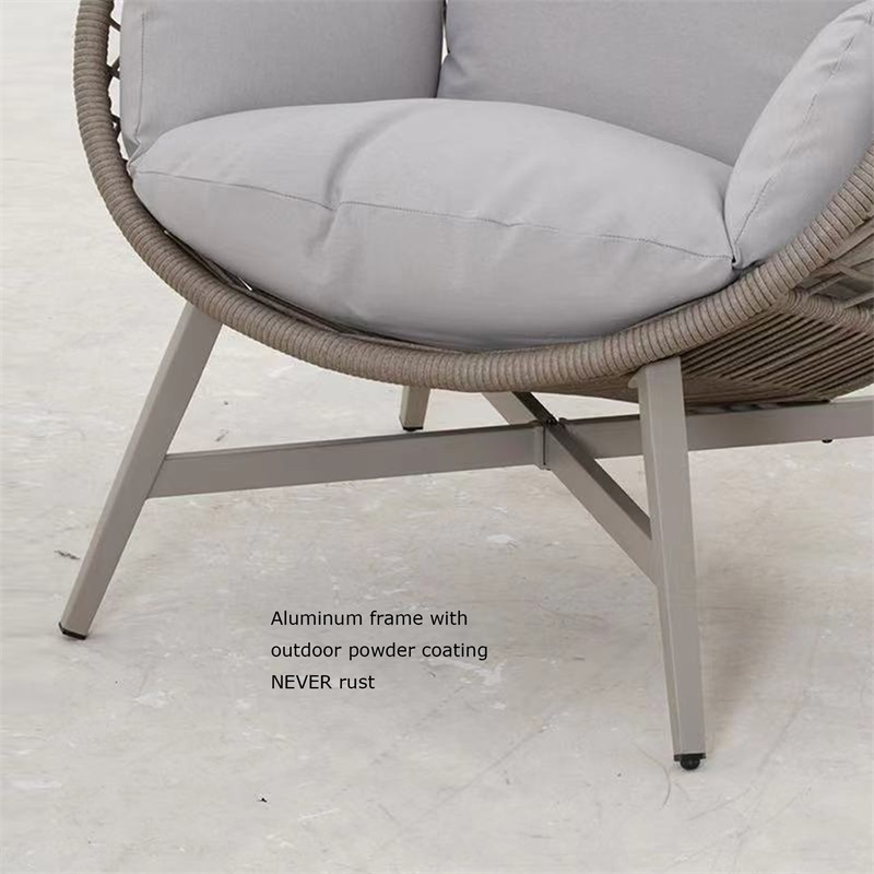 Yoho hanging egg chair stable aluminum frame with comfortable cushion knock down design