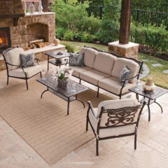 YOHO Outdoor Furniture Luxury Garden bench sets Cast aluminum Patio sofa set with cushion