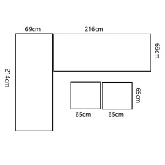 YOHO Outdoor Garden Sets Patio Aluminum Conversation Sofa Set L-shapes Multi-functional all weather Lounge Sofa with cheap price