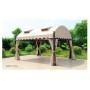 Outdoor 3*3 square garden rattan wrought iron folding gazebo