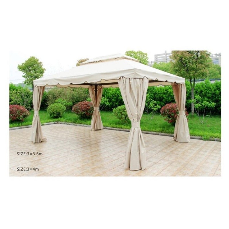 Outdoor patio garden metal hexagonal gazebo canopy with fence nettings side walls