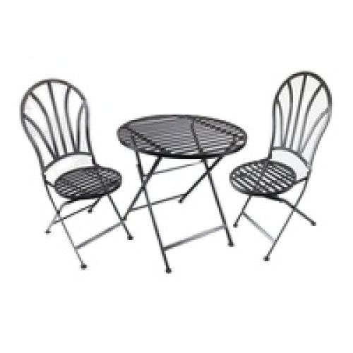 YOHO 3 Pcs cheap Folding flat steel Portable Garden chair balcony Bristo set Outdoor Garden chairs set with coffee table