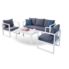 Yoho new design aluminum sofa set for garden  lounge sofa set fabric sofa set designs