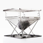 YOHO Hot sale Korean Camping BBQ Grill Wood/Charcoal burning Folding Outdoor Hiking Stainless Portable Adjustable BBQ Grills