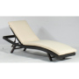 Outdoor KD Aluminum PE wicker rattan sun lounger with wheel beach pool garden sunlounger