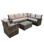 5 pcs outdoor garden patio rattan wicker sofa set luxury corner steel lounge sofa