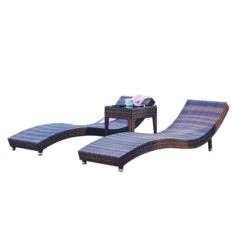 Outdoor Wicker Swimming Pool Sunbed Beach Sun Chaise Lounger For Garden And Pool