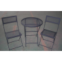 Outdoor folding metal Chair with table set Simple 3pcsbalcony Conversation patio reception living room