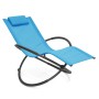 Outdoor aluminum orbital foldable lounger beach chairs with pillow recliner zero gravity KD rocking lounger rocking chair