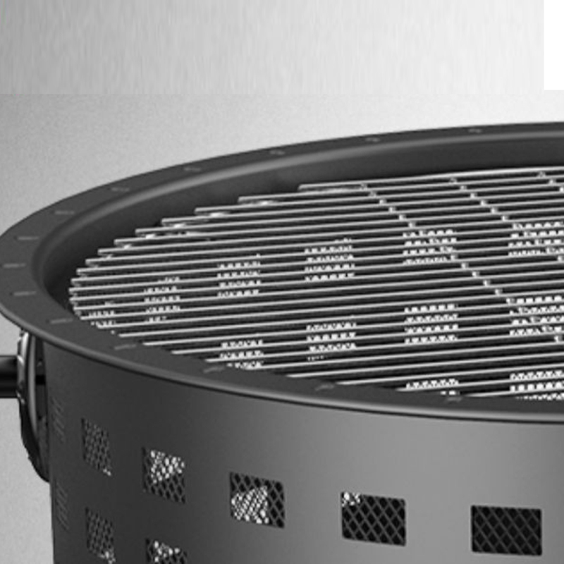 Metal Round Patio Yard Outdoor Grill BBQ Fire Pit Warming Patio Fire Place Portable Fire Pit Bowl