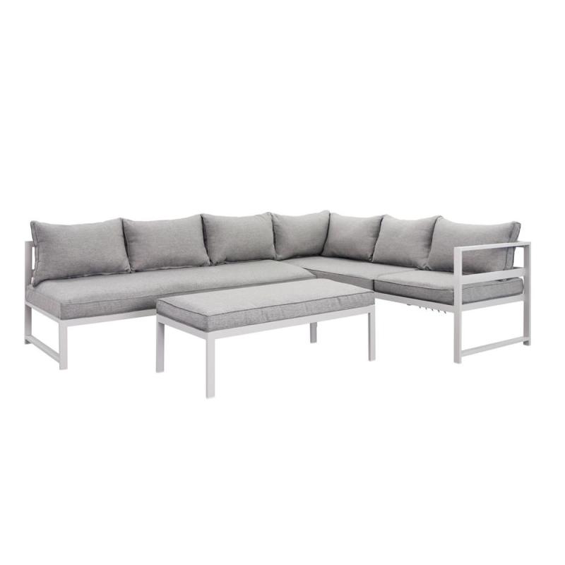 Yoho In Stock Aluminum 3pc Multifunction L-shaped Outdoor Sofa Set Simple Furniture  Patio Conversation Corner Set