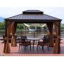 YOHO 10'*10' Size customized Hexagon Easy Set up Gazebo Hexagon Waterproof fabric Canopy Side with Wall Curtains