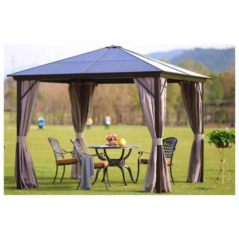 Garden winds hexagon rattan middle east market double-layered outdoor patio gazebo and pavilion