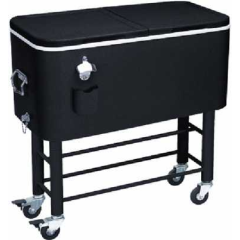 YOHO Hot Sale Metal Camping/Party cooler cart Beverage /beer/wine/drink cooler Ice Bucket with storage lid