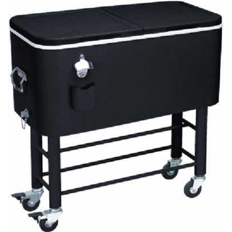 YOHO Hot Sale Metal Camping/Party cooler cart Beverage /beer/wine/drink cooler Ice Bucket with storage lid
