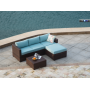 All weather Nordic Modern Rattan sofa set Outdoor L-shaped sofa set end table aluminum living room garden backyard