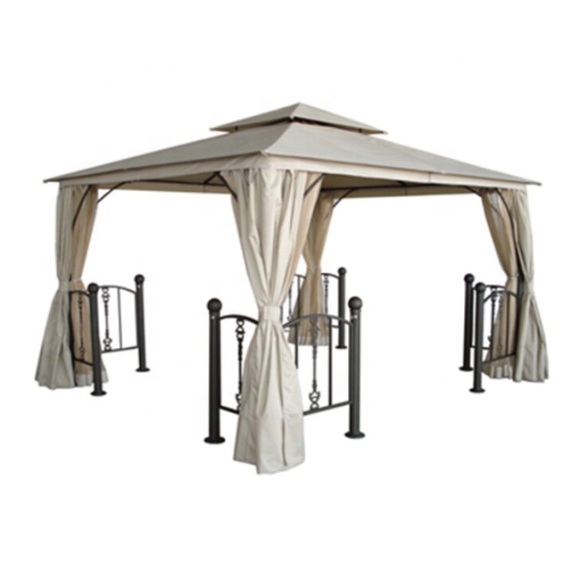 Outdoor Garden Patio Aluminum Custom Luxury Pavilion Gazebo Canopy with Mosquito Netting Walls