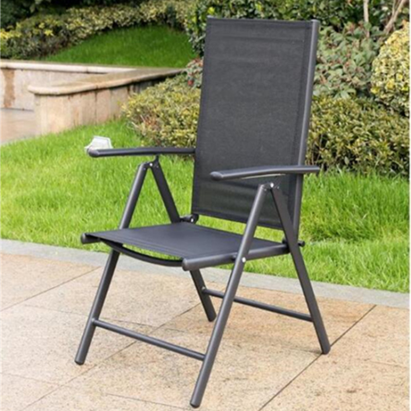 YOHO Hot sale High Quality cheap garden metal folding chair 7 position adjustable garden relax chair easy folding  chair