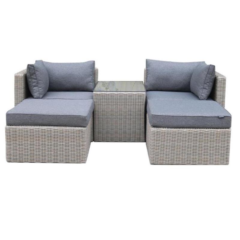 Wholesale outdoor rattan soft patio lazy rattan sectional sofa furniture set bed Outdoor multifunctional sofa set