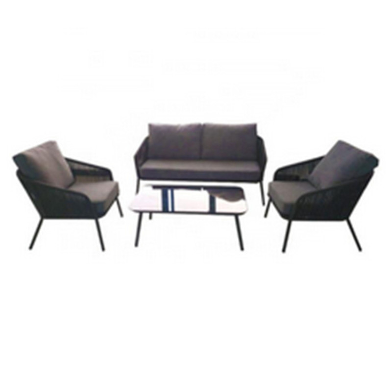 New Product 4 Pieces Outdoor Patio Metal Sofa Sectional Furniture Set with Cushion