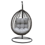 Outdoor and Indoor Garden Steel Rattan Patio Hanging Egg Swing Chair Set