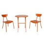 Yoho Patio Furniture Orange Metal 3 Pieces Iron Bistro Set Garden Dining Chair With Table
