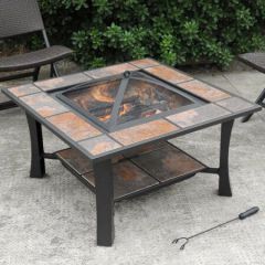 Yoho wholesale Outdoor BBQ Wood Burning Fire Pit Bowl Customized Square Table Fire Fit