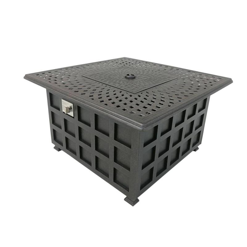 Wholesale ISO9001 CE outdoor gas table stainless gas fire pit square garden firepit table