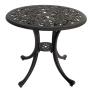 Patio Outdoor Furniture Cast Aluminum Coffee Table With Center Hole Market Umbrella Table