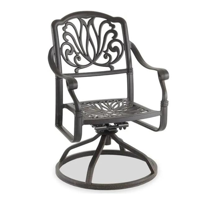 Outdoor Garden Patio All-Weather Hot Sale Beautiful Cast Aluminium Furniture swivel dining chair high back
