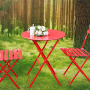 3Pcs Outdoor Garden Metal Furniture Foldable Table & Chairs Bistro Set