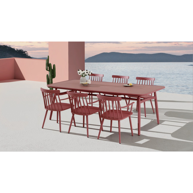 YOHO Luxury Modern Outdoor Dining Table set Garden Patio All Weather Restaurant table and chairs Aluminum Patio Dining Set