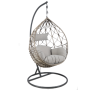 Morden Patio outdoor indoor hanging chair Rattan Wicker swing  egg Chair With Steel Frame