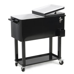 YOHO Hot Sale Luxury Metal Patio Camping cooler cart Beverage Tubs Cooler Lid beer/wine/drink Ice Bucket with wheels