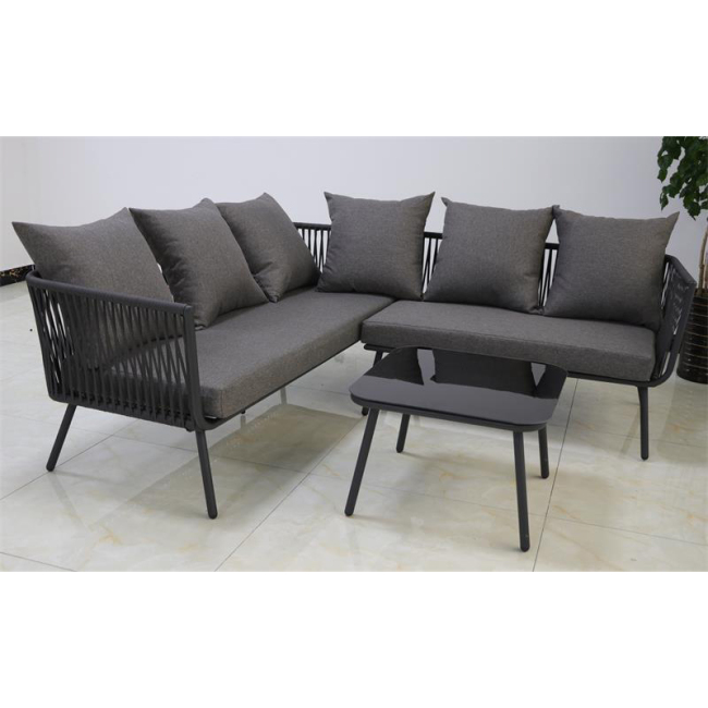 Outdoor Aluminum  sofa set aluminium frame  3 pcs KD sofa set