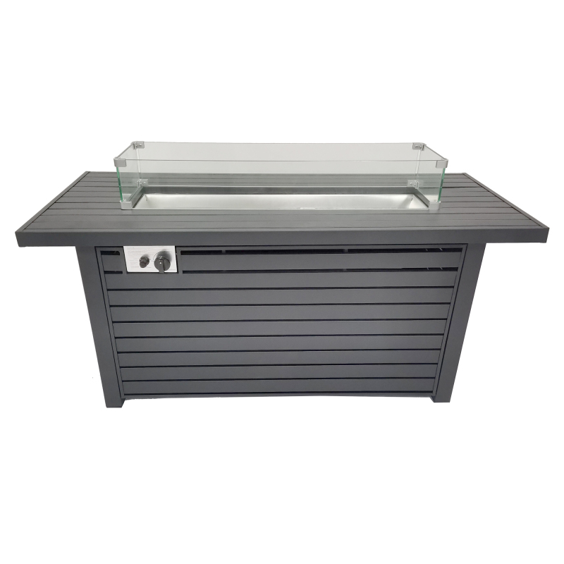 Outdoor Metal Rectangle Gas Fire Pit Table