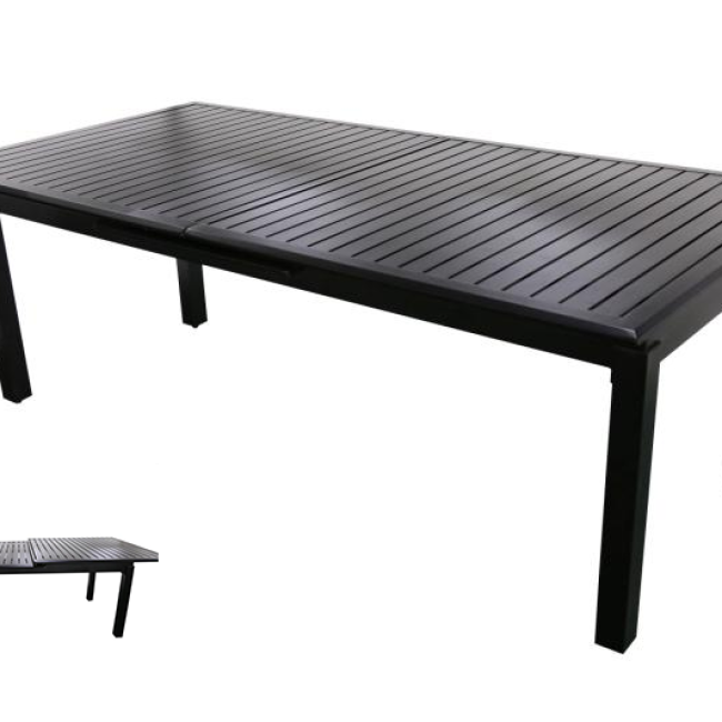 2019 Portable Premium Outdoor Furniture Metal Rectangular Aluminum Tube Extendible Picnic Dining Table