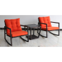 Outdoor Furniture Wicker Sofa Sets PE 3PC KD Rocking Chair Set  Table Garden Set