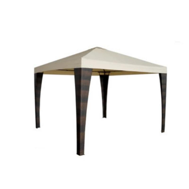 Outdoor windproof and waterproof metal steel framed gazebo without curtains