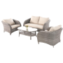 Yoho hot sale patio sofa set for garden oval rattan sofa patio modern rattan leather sofa