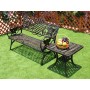 Bronze all cast aluminum garden bench vintage flower pattern style patio park bench chair
