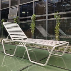 Yoho  Outdoor Garden Furniture Modern Outdoor Lounger Customized Beach Sunlounge Aluminum PVC Strap Sun Lounger