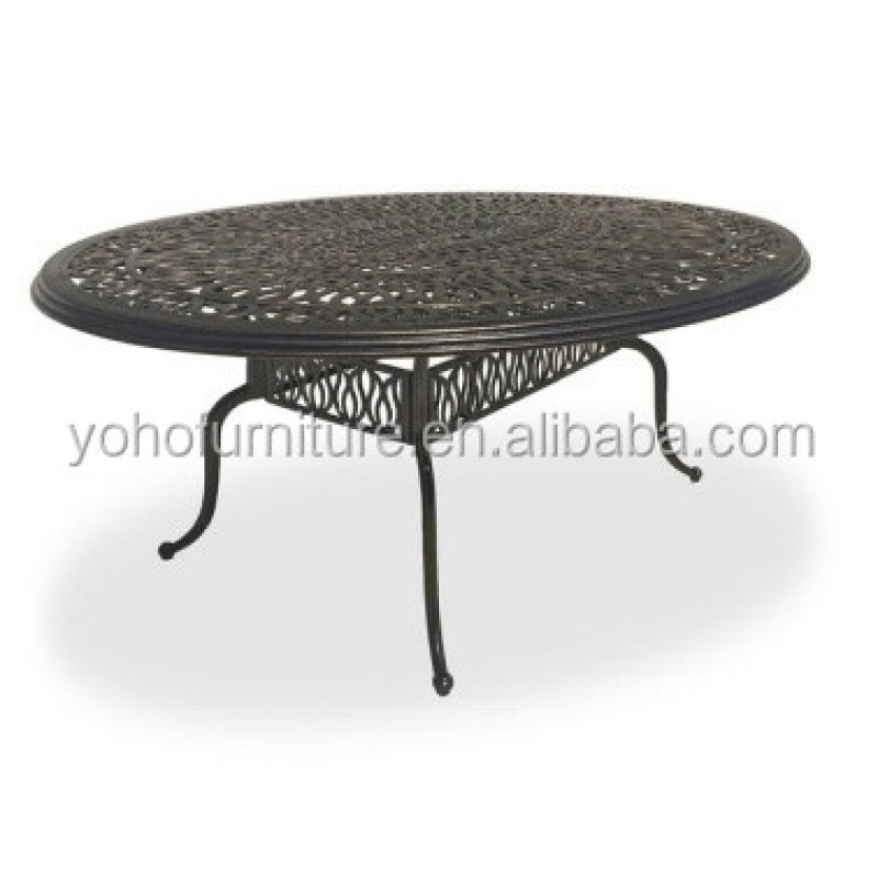 Cast Aluminum Fire Pit Table Outdoor Patio Dining Table Round Garden Dining Table for Patio