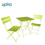 YOHO 3 pcs Outdoor Folding Bar stool Set Garden Patio Metal Bar Stool chairs with table for restaurant