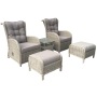 Waterproof 5 pcs Patio Rattan Sofa Garden Sofa Outdoor Furniture Cafe Sofa Set